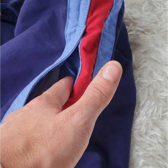 Lands End Blue Red Striped Mens Boardshorts - Picture 5 of 11